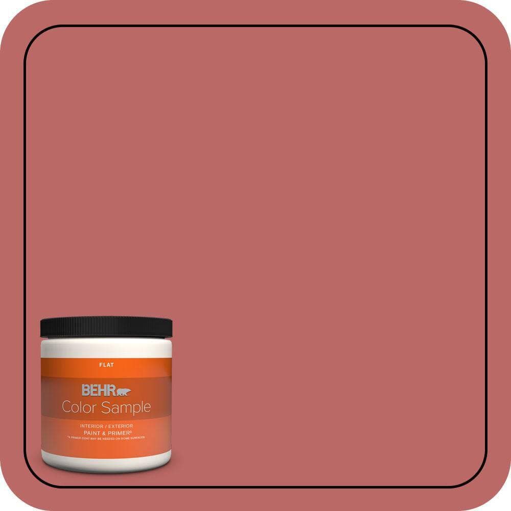 BEHR PREMIUM PLUS 8 oz. #MQ1-11 Drama Queen Flat Interior/Exterior Paint & Primer Color Sample