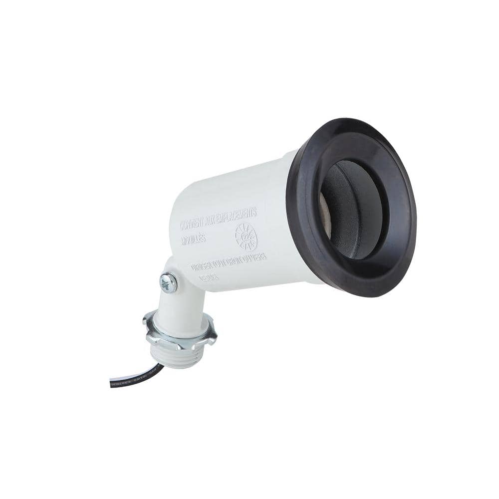 Commercial Electric White Outdoor Flood Light Weatherproof Lampholder with External Rubber Gasket (4)