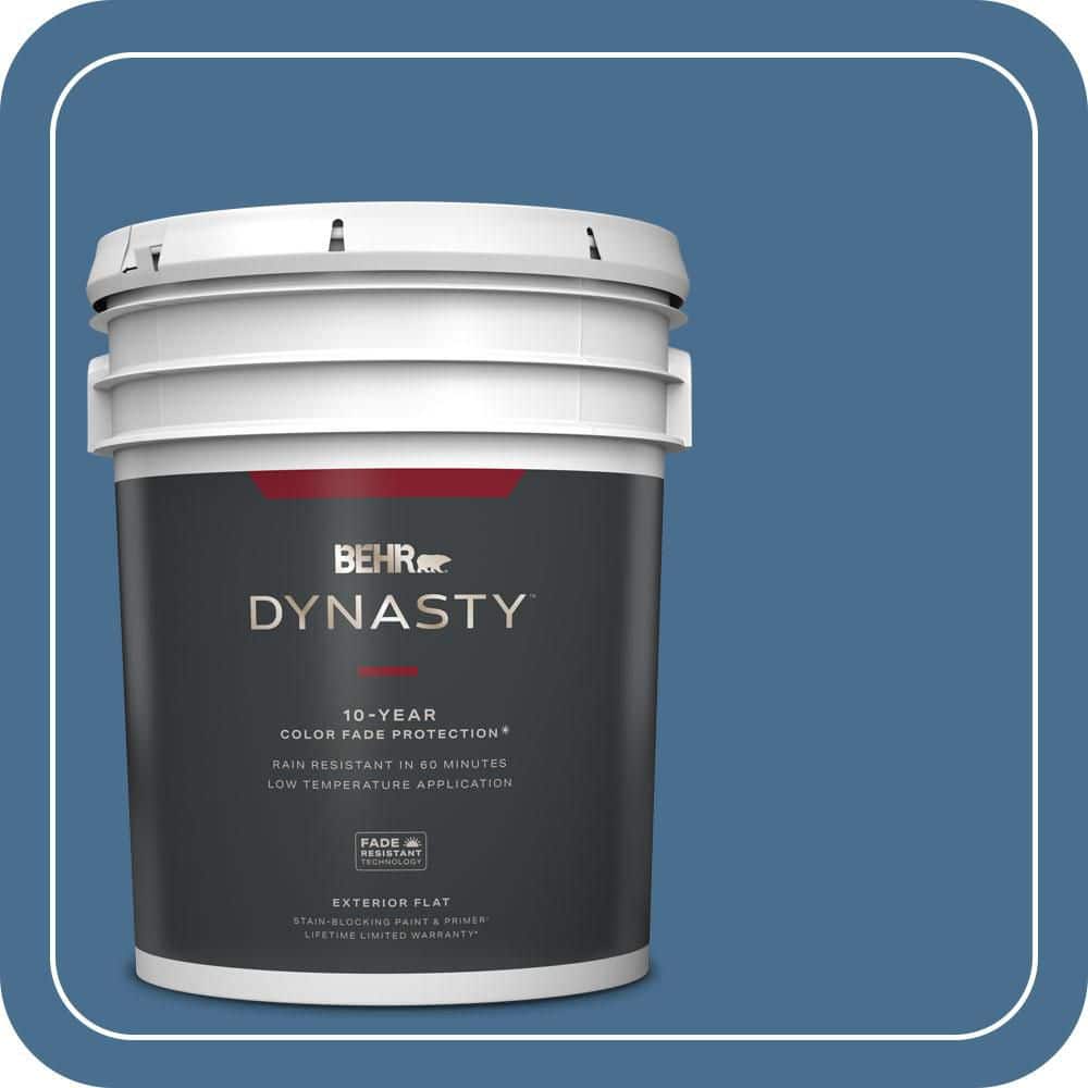 BEHR DYNASTY 5 gal. #M510-5 Sailors Bay Flat Exterior Stain-Blocking Paint & Primer