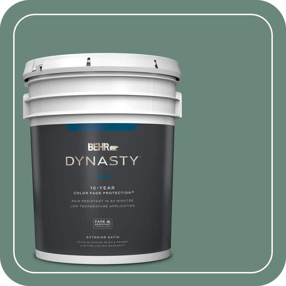 BEHR DYNASTY 5 gal. #470F-5 Garland Satin Enamel Exterior Stain-Blocking Paint & Primer