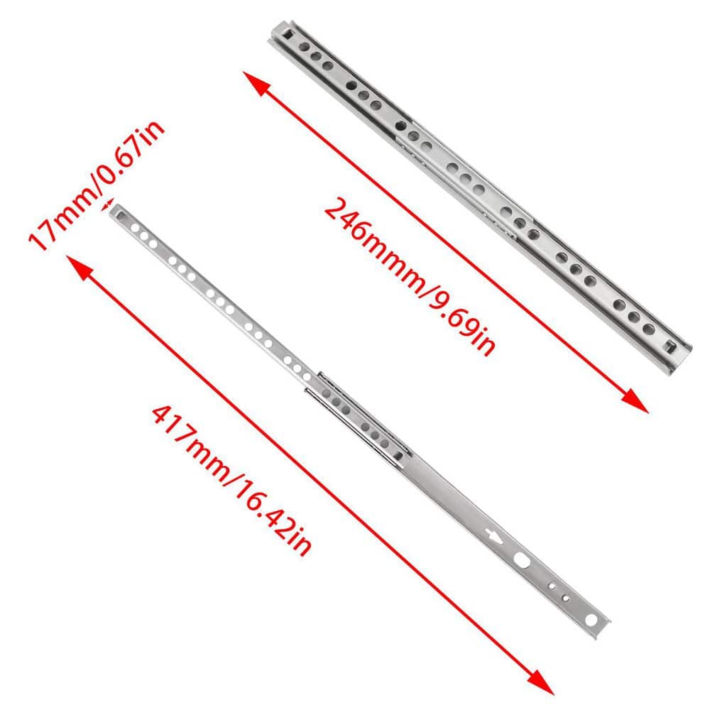 LAIFUCAM Stainless Steel 9.69 in. Silver Undermount Soft-Close Heavy Duty Ball Bearing Drawer Slides 2pcs (2)