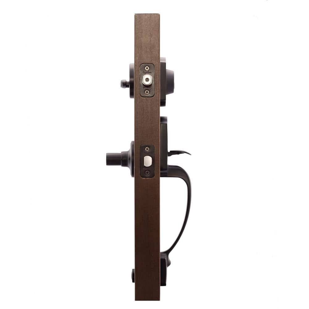 Copper Creek Craftsman Black Door Handleset with Contemporary Handle Trim (3)