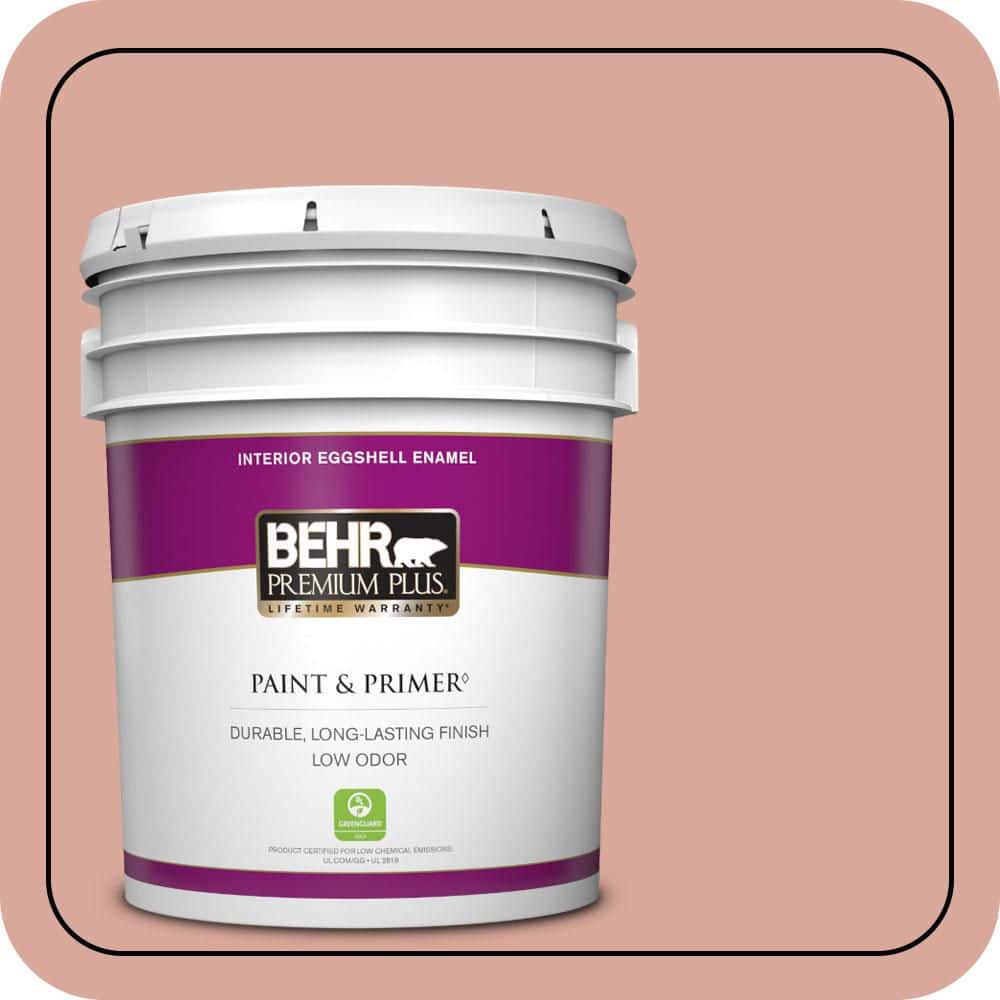 BEHR PREMIUM PLUS 5 gal. #PMD-70 Cottage Rose Eggshell Enamel Low Odor Interior Paint & Primer