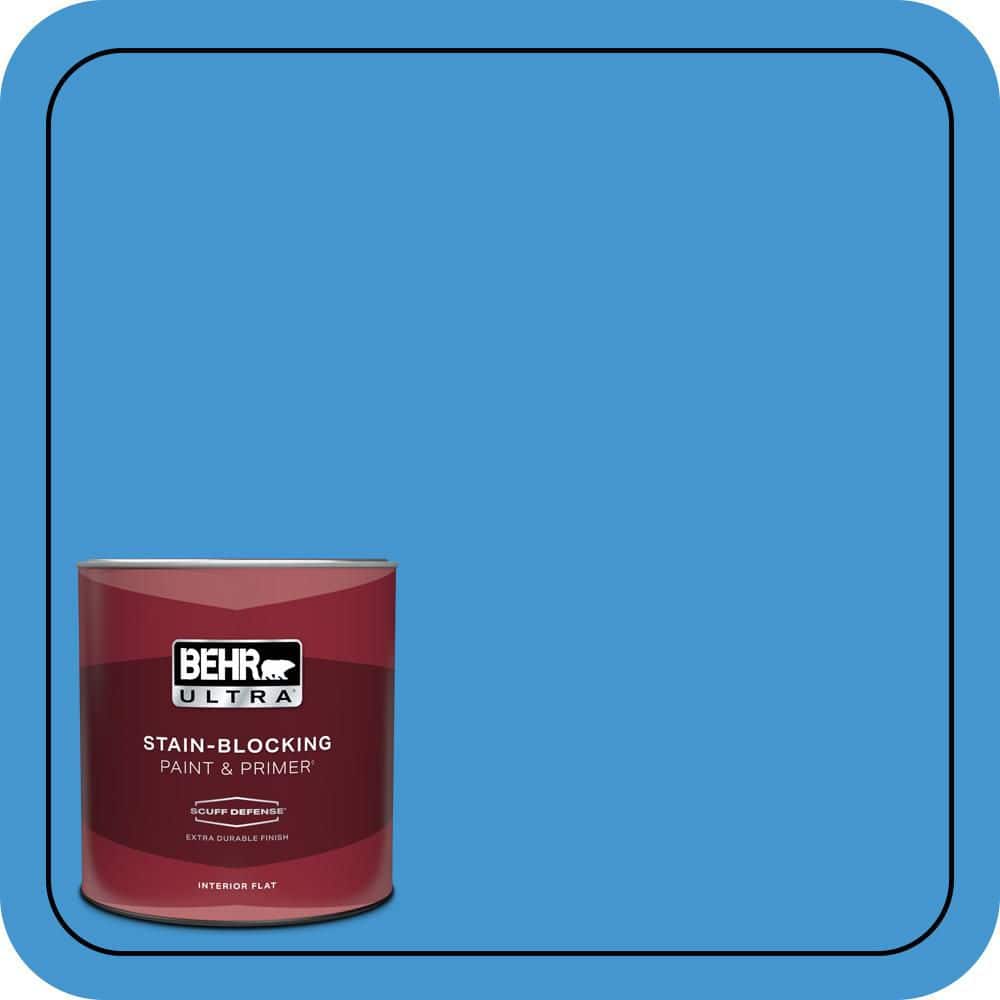 BEHR ULTRA 1 qt. #P510-5 Perfect Sky Extra Durable Flat Interior Paint & Primer
