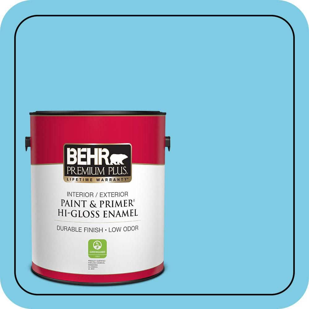 BEHR PREMIUM PLUS 1 gal. #P490-3 Big Chill Hi-Gloss Enamel Interior/Exterior Paint & Primer (1)