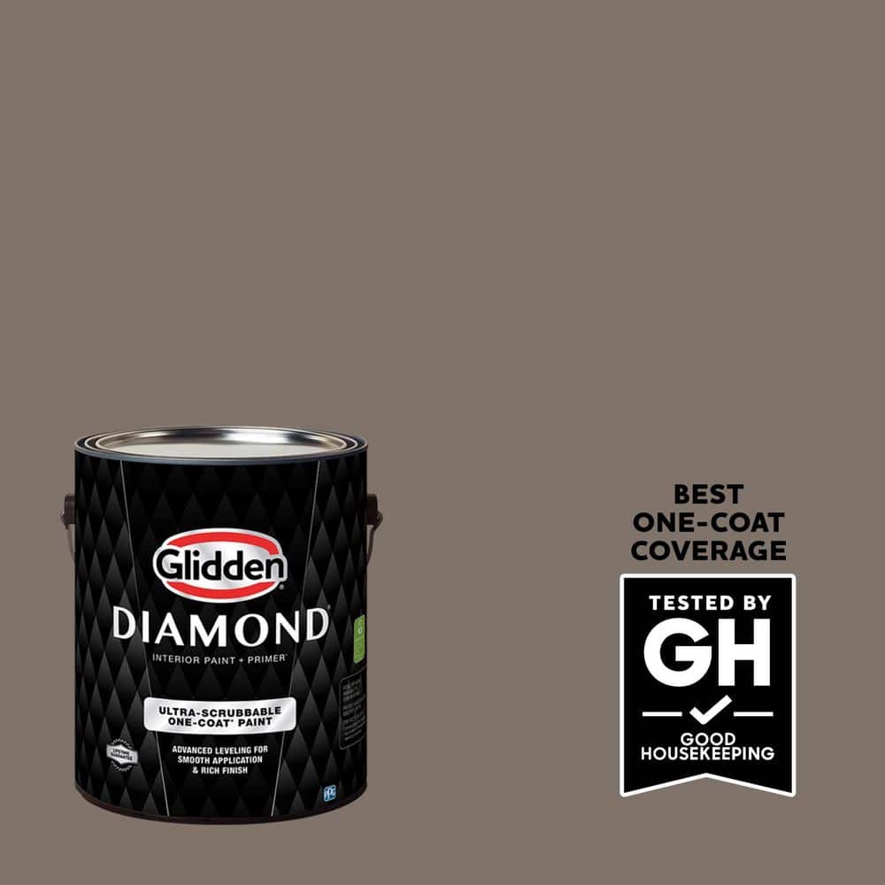 Glidden Diamond 1 gal. PPG1019-6 Tattle Tail Flat Interior Paint with Primer (1)