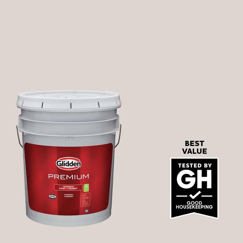 Glidden Premium 5 gal. PPG1018-1 Steel Me Flat Interior Latex Paint