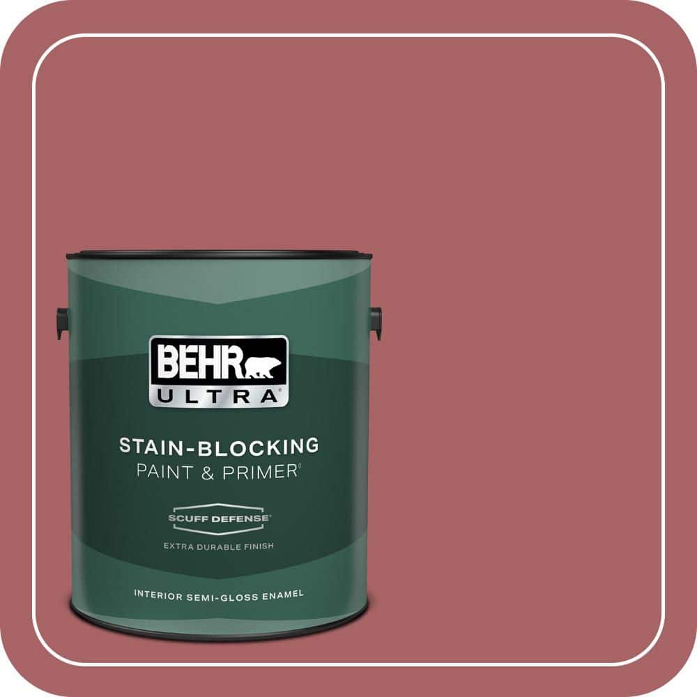 BEHR ULTRA 1 gal. #PPU1-06 Rose Marquee Extra Durable Semi-Gloss Enamel Interior Paint & Primer