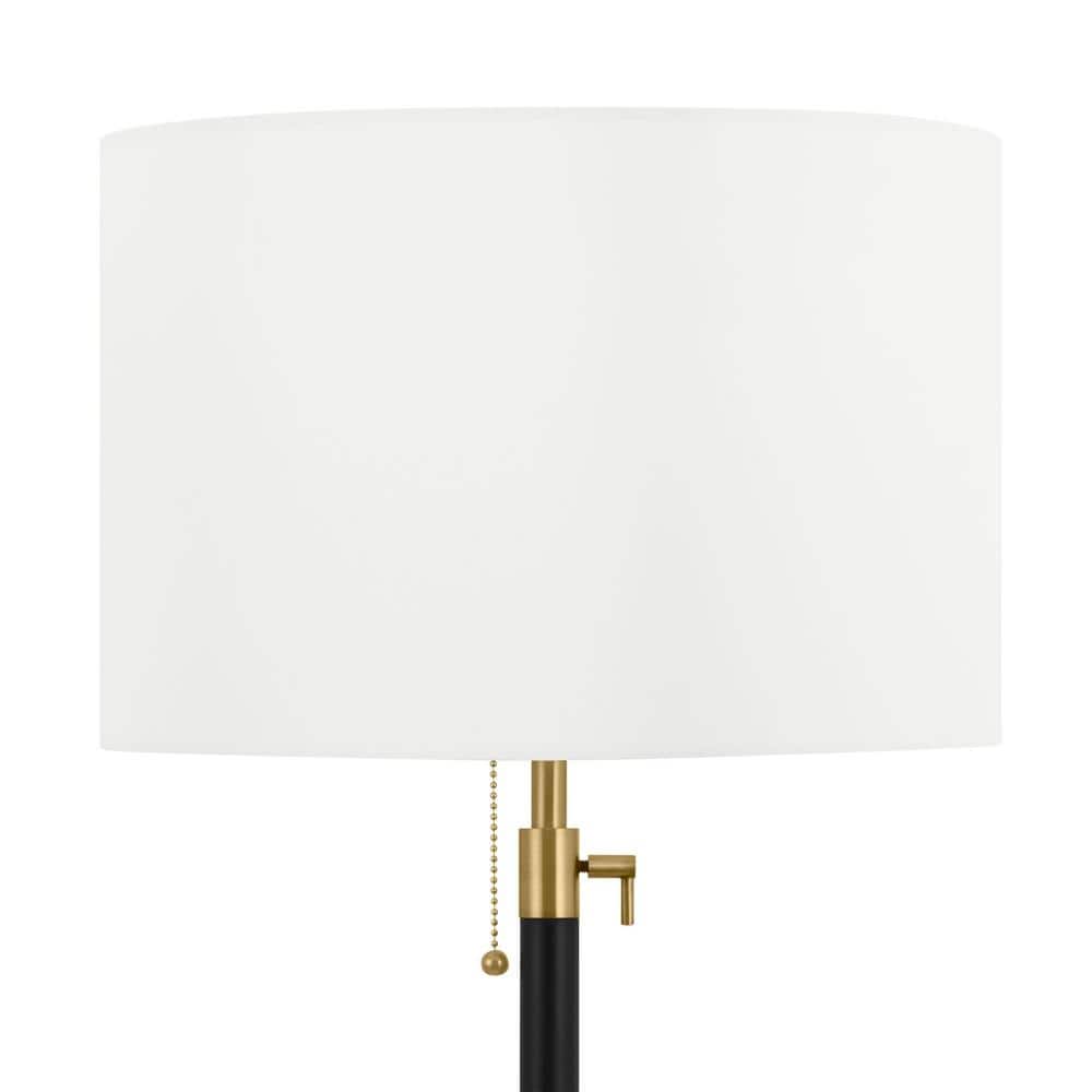 Hampton Bay Alderston 65 in. Matte Black and Antique Brass Adjustable Standard Floor Lamp (4)