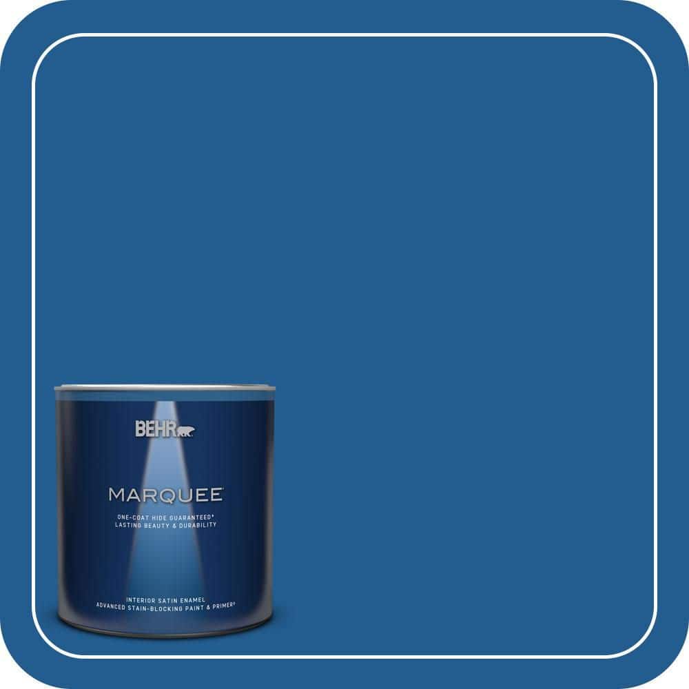 BEHR MARQUEE 1 qt. #S-G-570 Sapphire Lace Satin Enamel Interior Paint & Primer