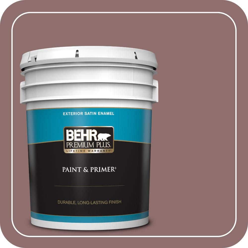 BEHR PREMIUM PLUS 5 gal. #MQ1-47 Touch of Class Satin Enamel Exterior Paint & Primer