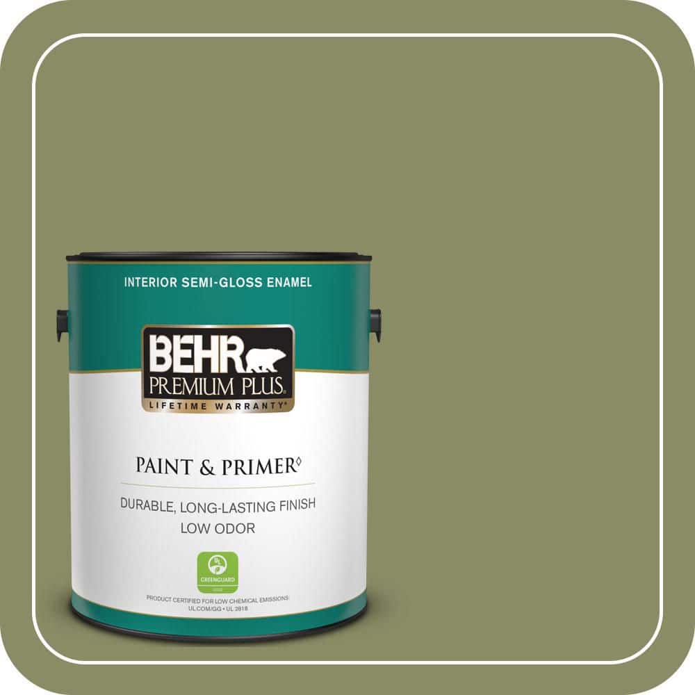 BEHR PREMIUM PLUS 1 gal. #S360-5 Yogi Semi-Gloss Enamel Low Odor Interior Paint & Primer