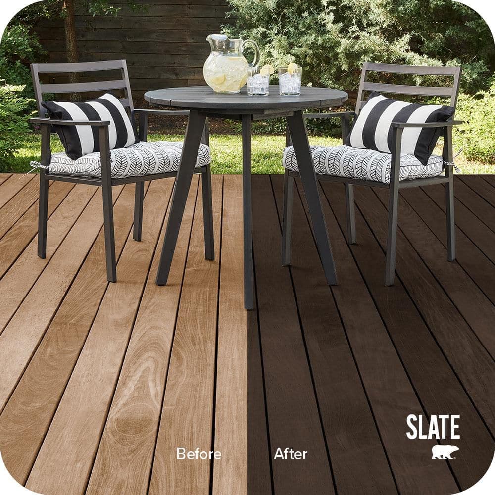 BEHR PREMIUM 1 gal. #ST-102 Slate Semi-Transparent Waterproofing Exterior Wood Stain and Sealer (2)