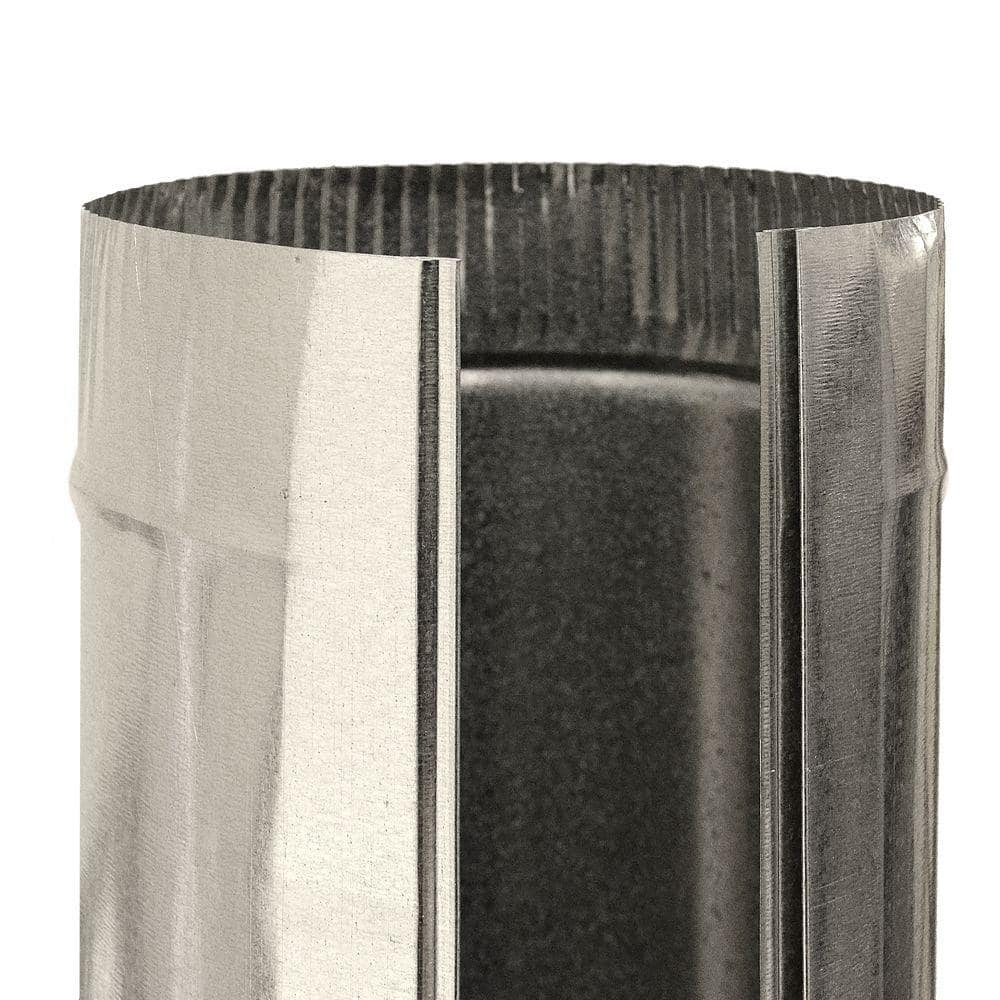 Master Flow 7 in. x 5 ft. Beaded Metal Duct Pipe (2)