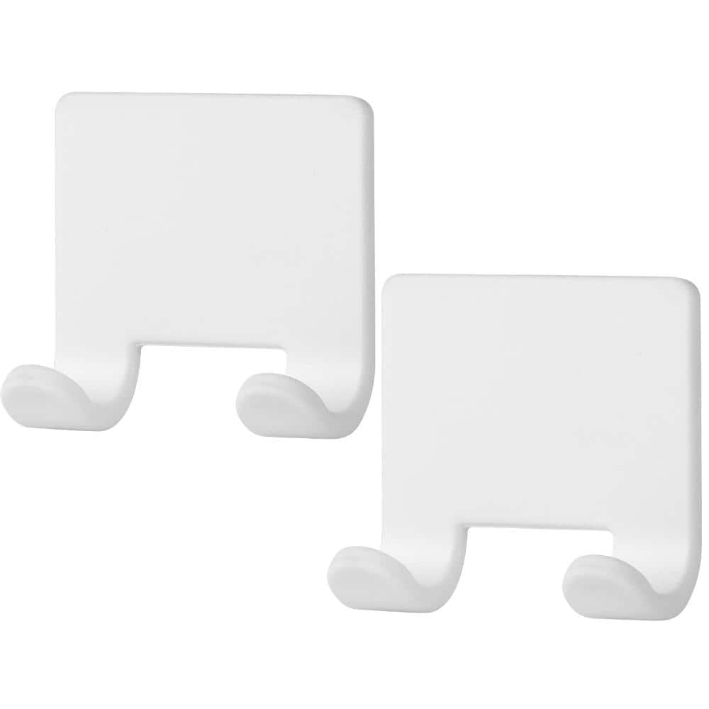 Unbranded Robe and Towel Hooks 2-Pack Silicone-Wrapped Shower Razor Shaver Holder Adhesive Wall Hooks White Finish (1)