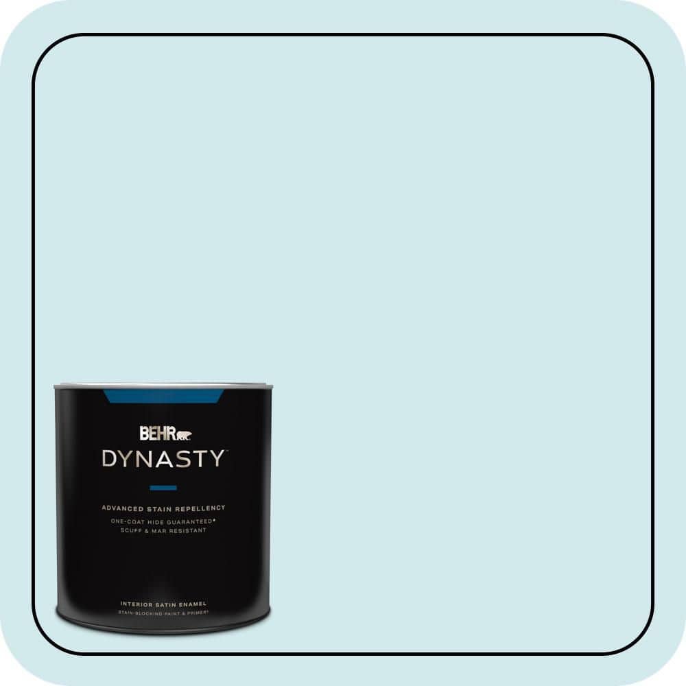 BEHR DYNASTY 1 qt. #540C-1 Mineral Water Satin Enamel Interior Stain-Blocking Paint & Primer