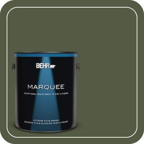 BEHR MARQUEE 1 gal. #MQ6-54 River Forest Satin Enamel Exterior Paint & Primer (2)