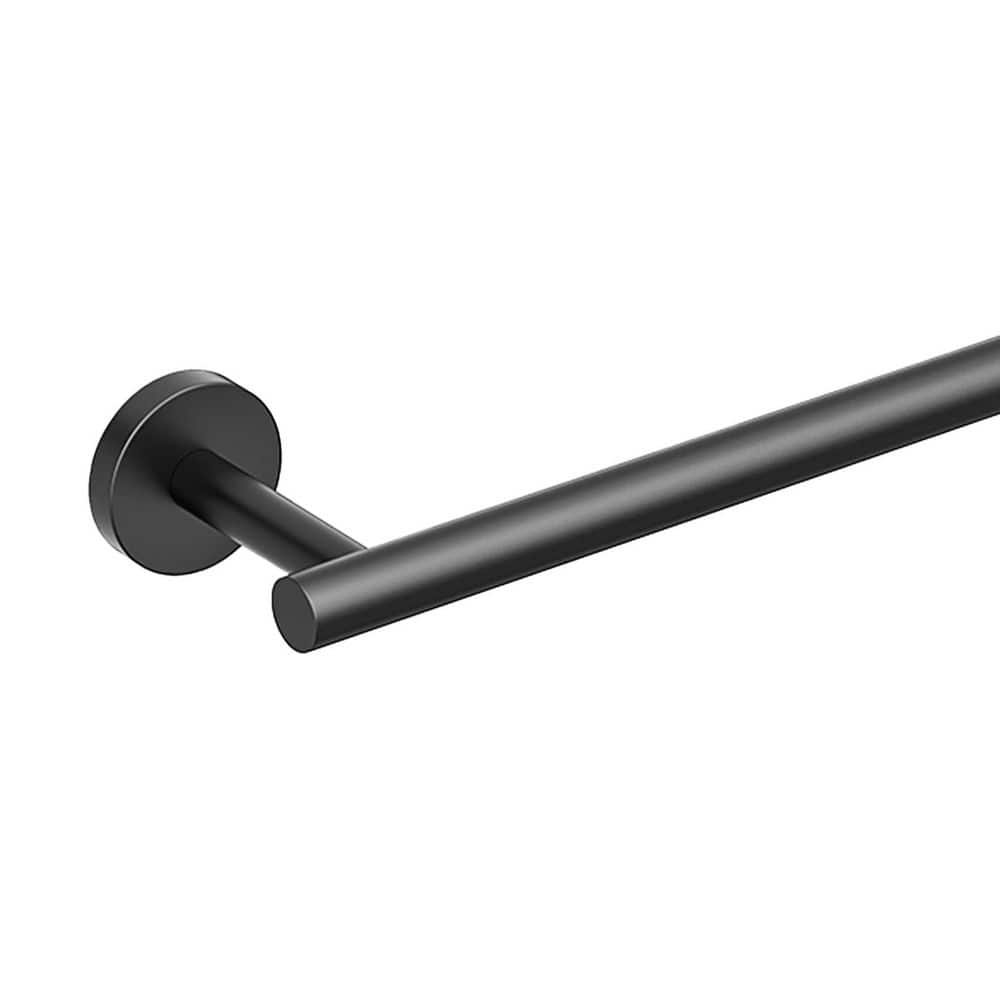 Unbranded 1-Pack 24 in. Wall Mounted Towel Bar 26 in Matte Black Stainless Steel Space Saving for Bathroom (1)