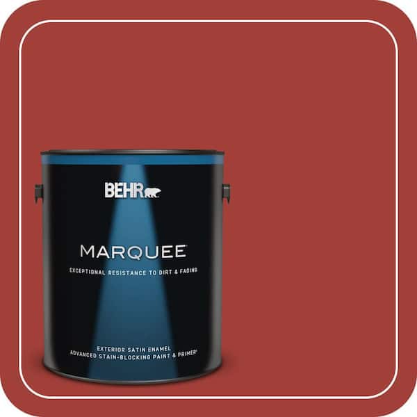 BEHR MARQUEE 1 gal. #PPU2-16 Fire Cracker Satin Enamel Exterior Paint & Primer (2)