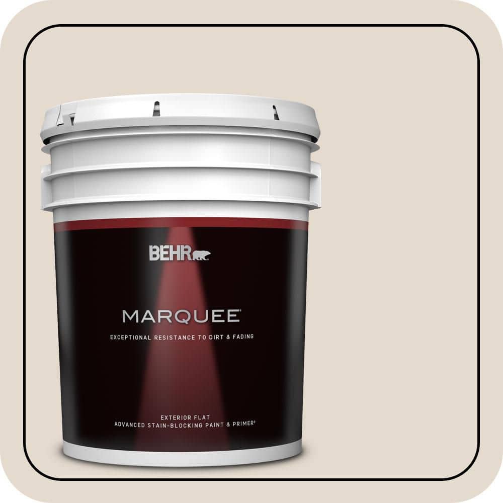 BEHR MARQUEE 5 gal. #W-B-720 Oyster Flat Exterior Paint & Primer