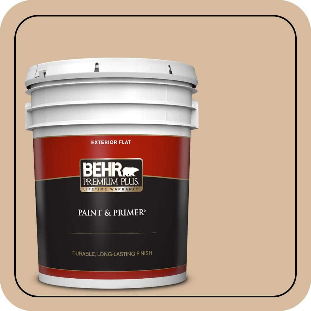 BEHR PREMIUM PLUS 5 gal. #T18-06 Kombucha Flat Exterior Paint & Primer