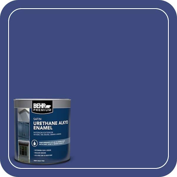 BEHR PREMIUM 1 qt. #P530-7 Tanzanite Satin Enamel Urethane Alkyd Interior/Exterior Paint (2)