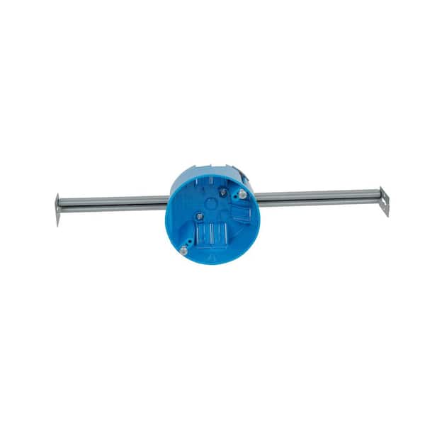 Carlon 1-Gang 4 in. 20 cu. in. Electrical PVC New Work Fan Rated Electrical Ceiling Box with Large Hanger Bar (B620KR-CFB) (2)