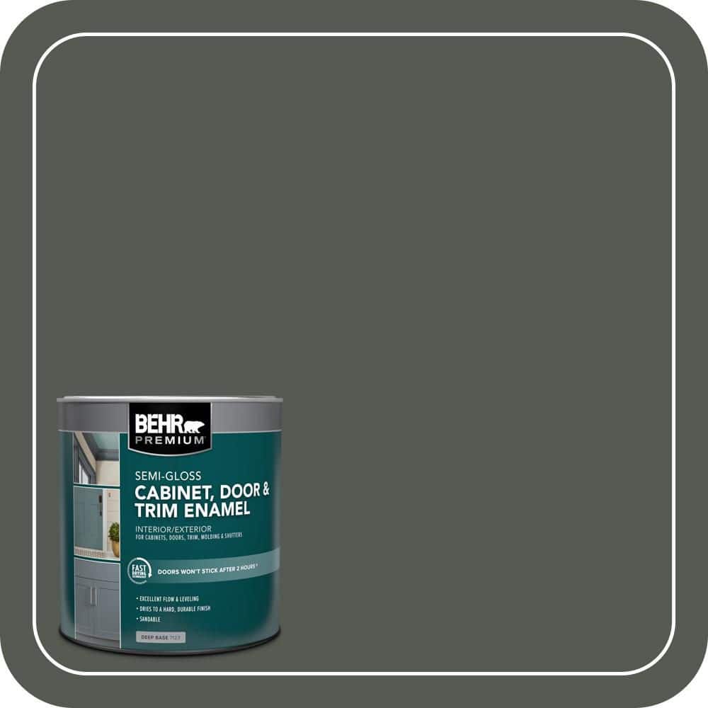 BEHR PREMIUM 1 qt. #N410-7 North Woods Semi-Gloss Enamel Interior/Exterior Cabinet, Door & Trim Paint