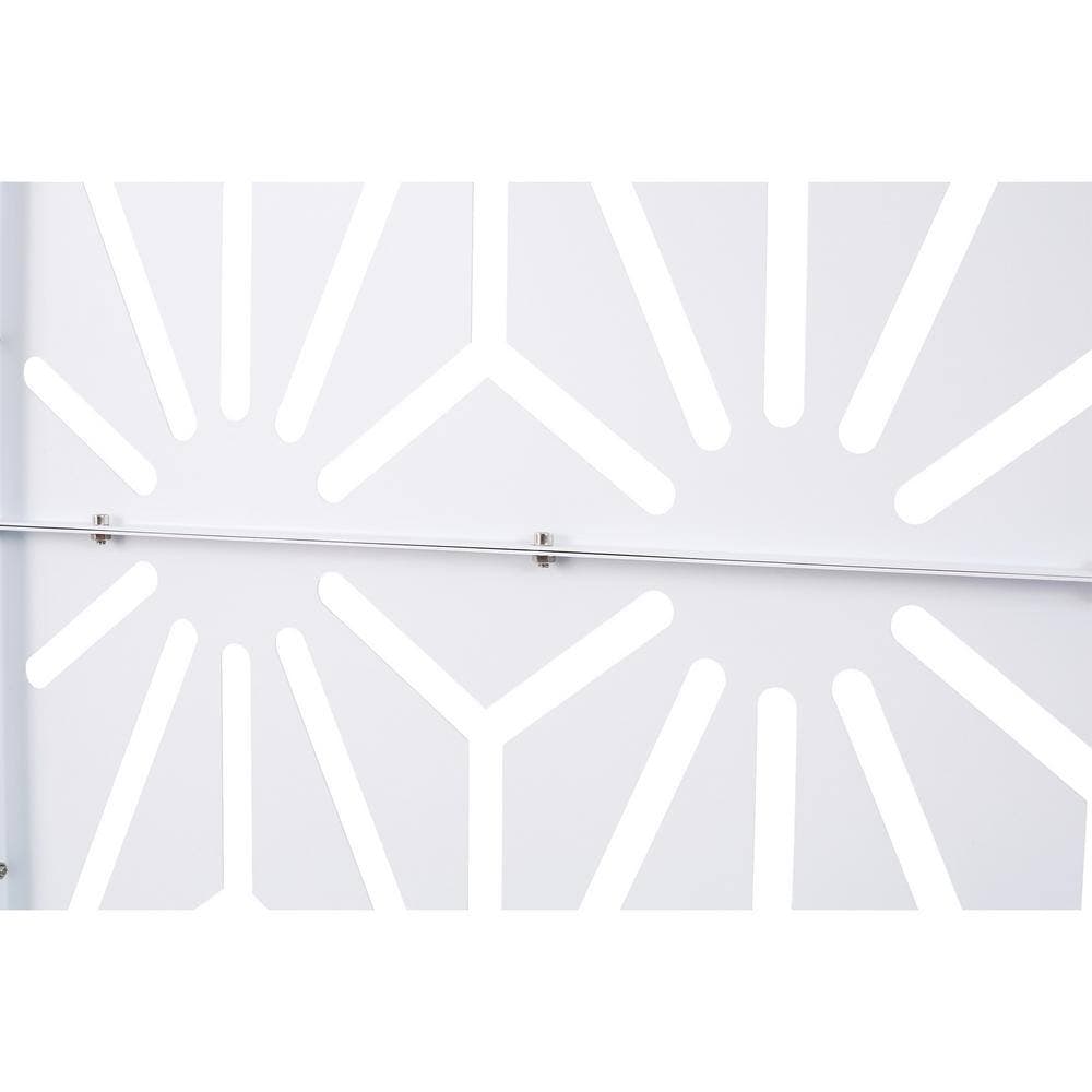 Boosicavelly 6.5 ft. x 4 ft. Privacy Fence Screen White Steel for Garden Fence (3)