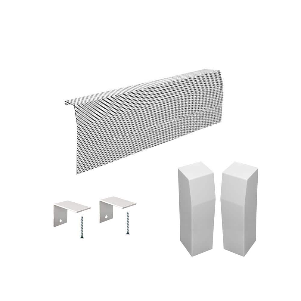 Baseboarders Electric Baseboard Heater Cover 3 ft. Galvanized Steel Slip-On Panel with Endcaps- Pack