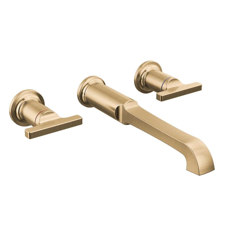 Delta Tetra Gold T-Lever Wall Mount Tub Filler Handle in Lumicoat Champagne Bronze (2)