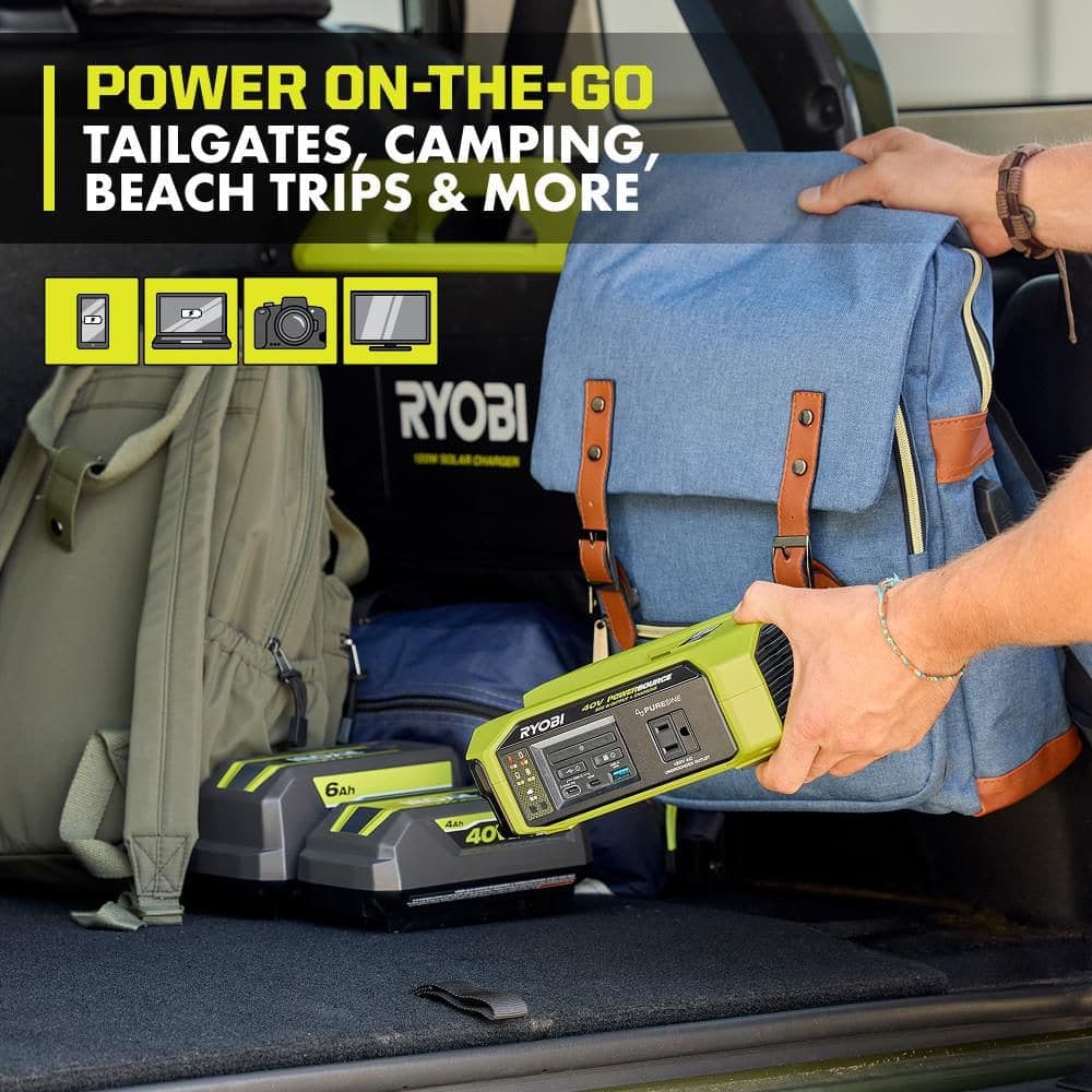 RYOBI 40V 300-Watt Portable Battery Inverter Power Source and 40V Battery Charger (Tool Only) (4)