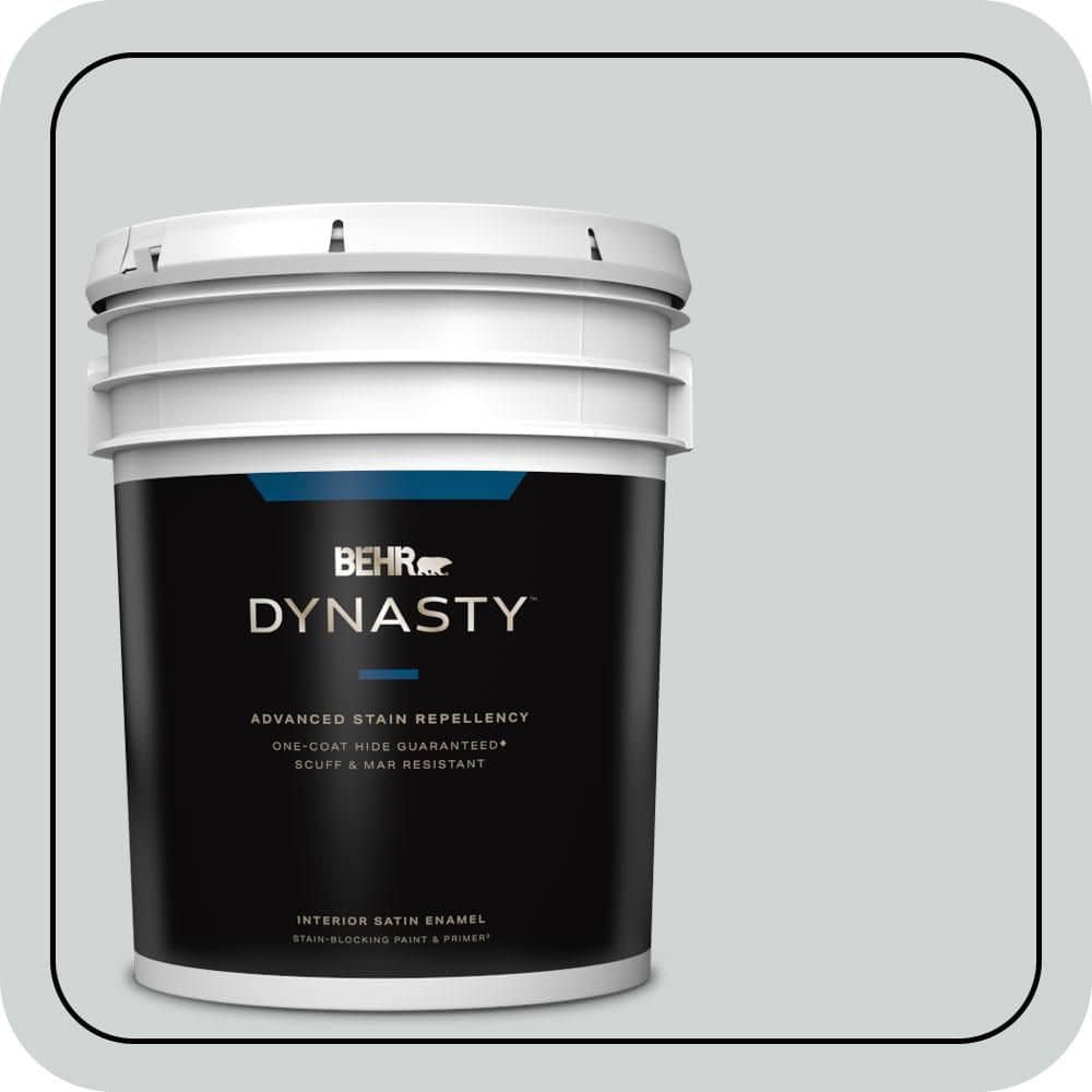 BEHR DYNASTY 5 gal. #N450-1 Evaporation Satin Enamel Stain-Blocking Interior Paint and Primer