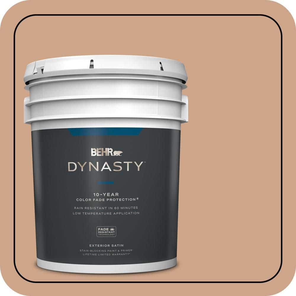 BEHR DYNASTY 5 gal. #PMD-76 Sienna Buff Satin Enamel Exterior Stain-Blocking Paint & Primer