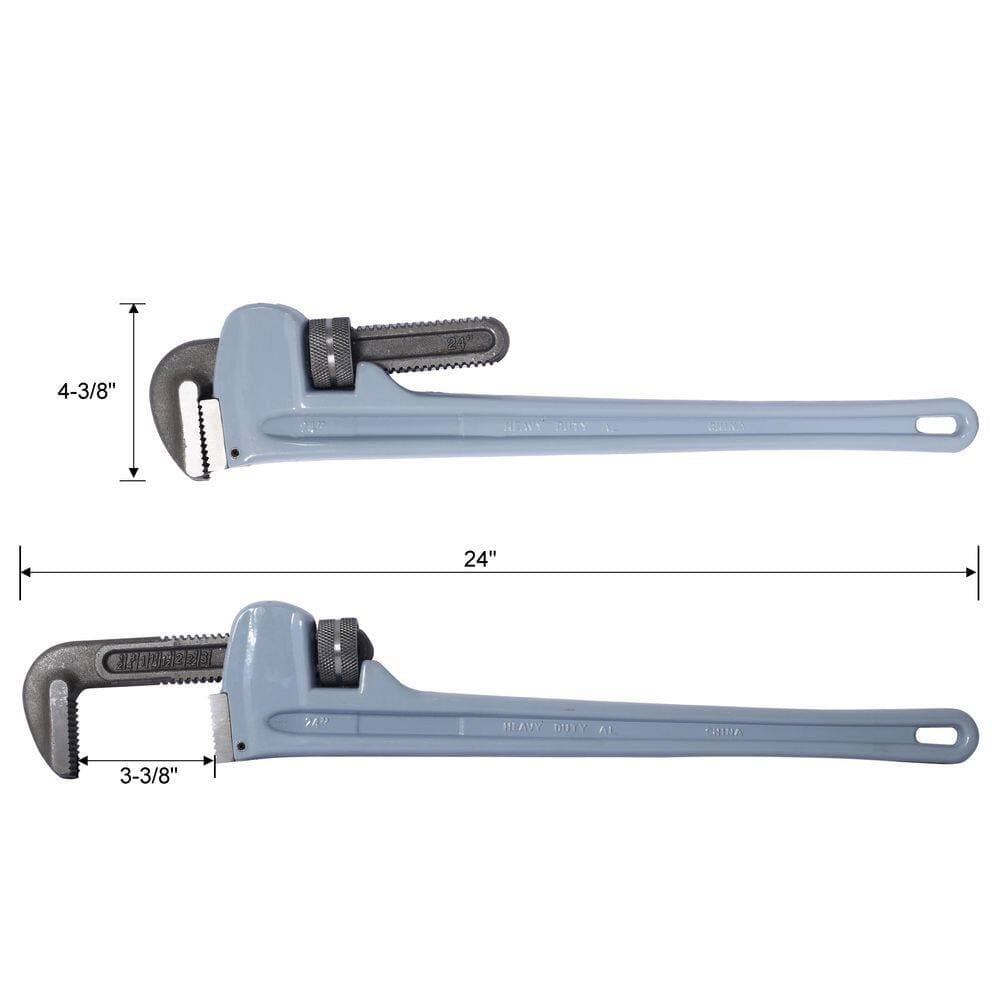 maocao hoom 24 in. Heavy Duty Pipe Wrench Straight Pipe Wrench,Plumbers Wrench, Hangable Design for Water Pipes, Automotive Repairs (3)