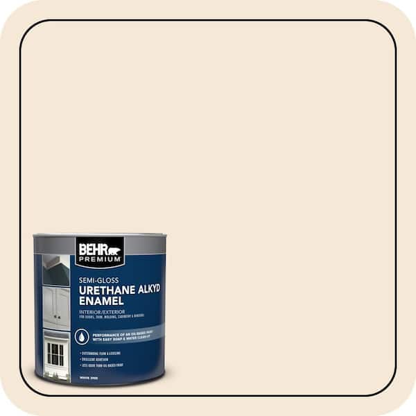 BEHR PREMIUM 1 qt. #W-B-220 Vanilla Delight Semi-Gloss Enamel Urethane Alkyd Interior/Exterior Paint (2)