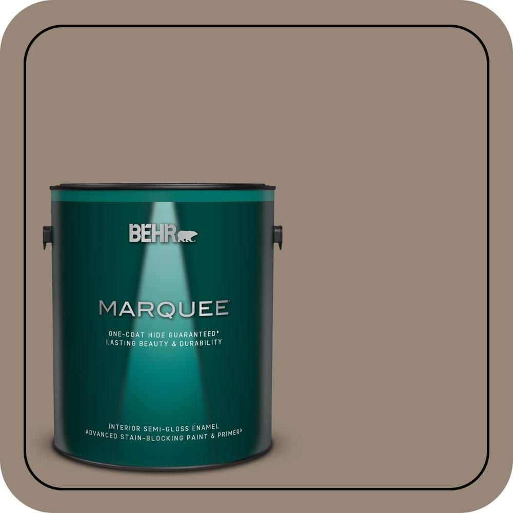 BEHR MARQUEE 1 gal. #PPU5-06A Light Truffle One-Coat Hide Semi-Gloss Enamel Interior Paint & Primer