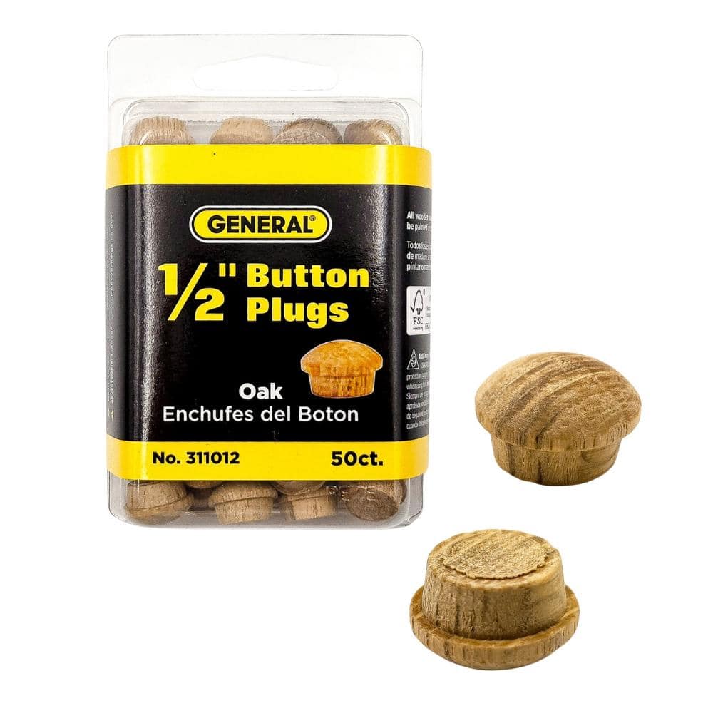 General Tools 1/2 in. Oak Button Plugs (1)