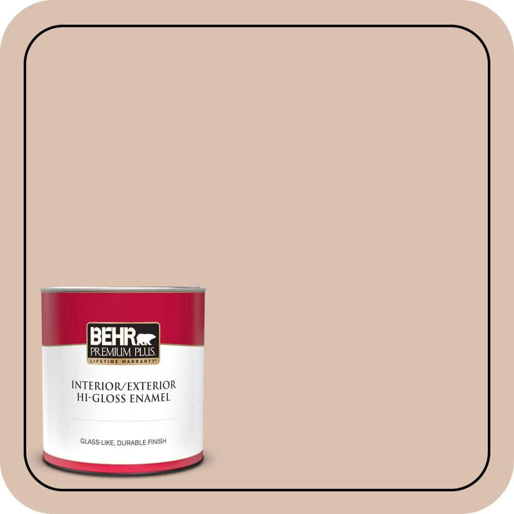 BEHR PREMIUM PLUS 1 qt. #S220-2 Artisan Tea Hi-Gloss Enamel Interior/Exterior Paint & Primer
