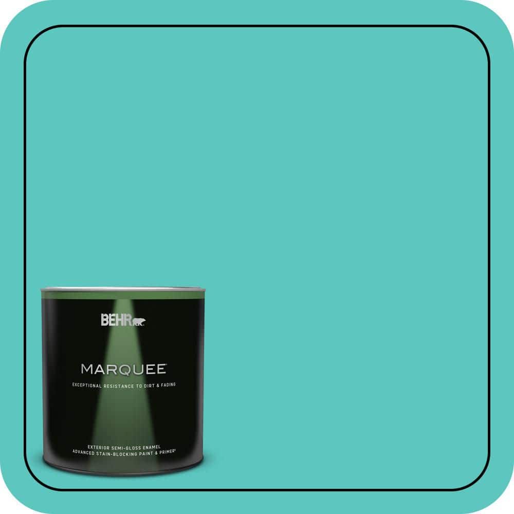 BEHR MARQUEE 1 qt. #490B-4 Sea Life Semi-Gloss Enamel Exterior Paint & Primer