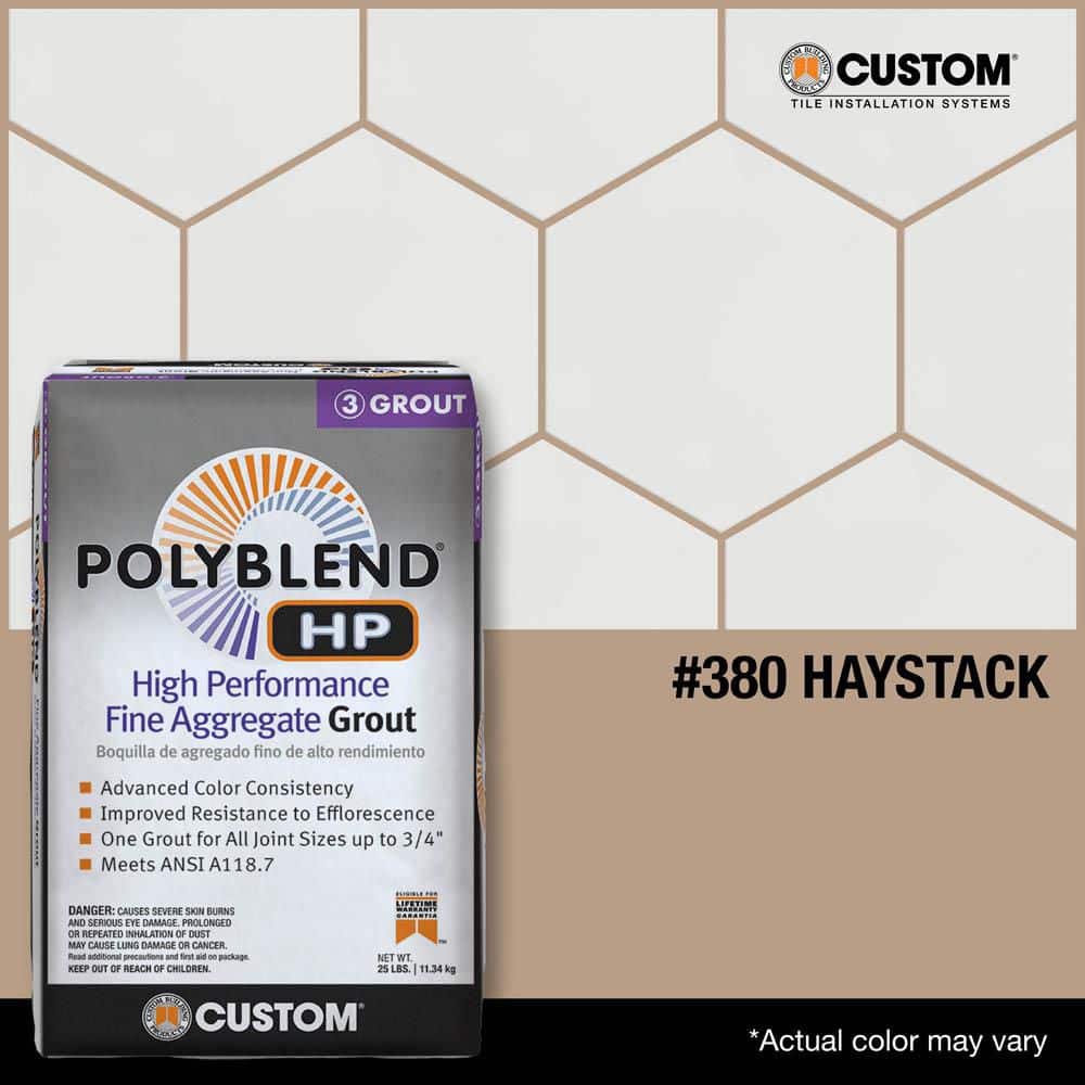 Custom Building Products Polyblend HP #380 Haystack 25lb High Performance Fine Aggregate Grout (3)
