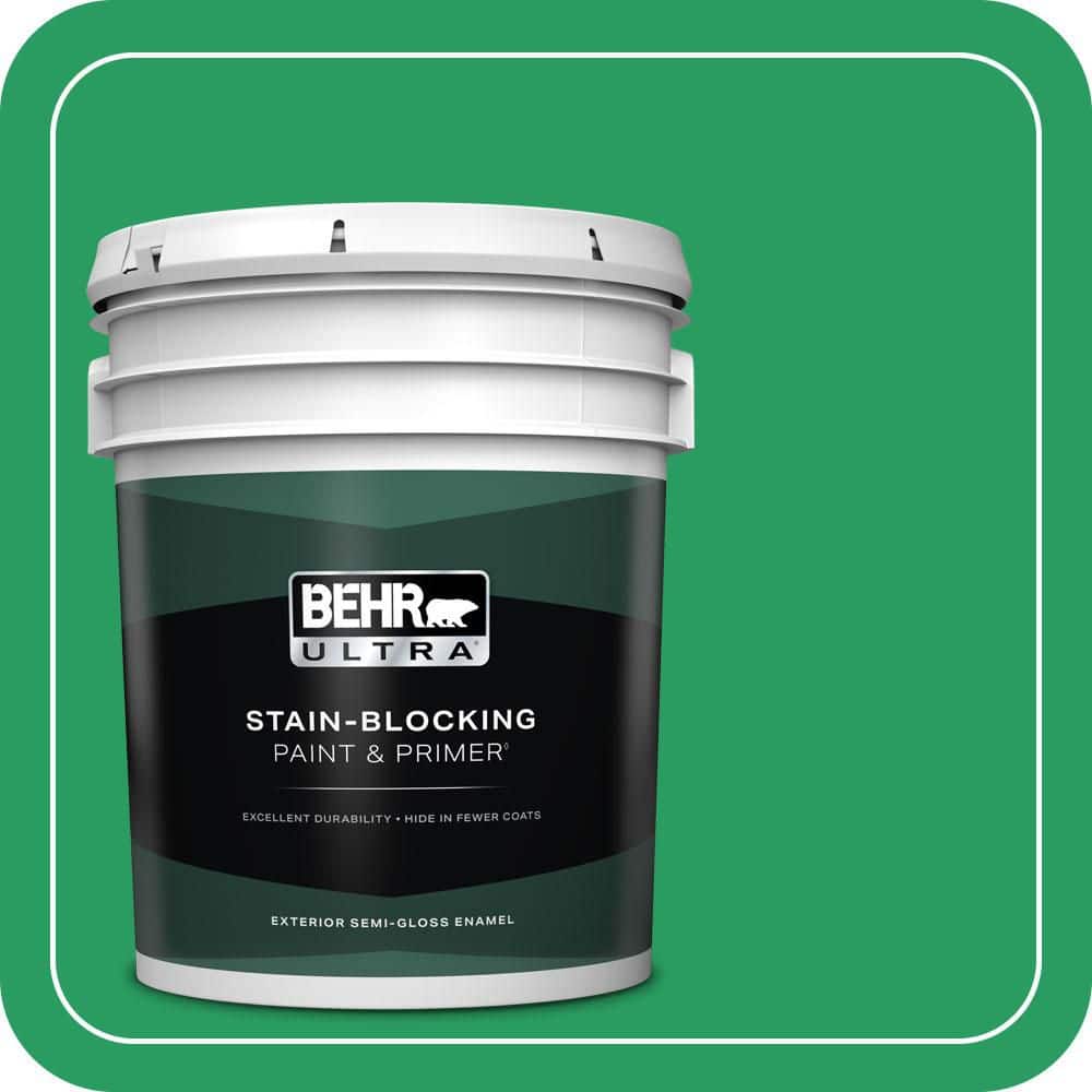 BEHR ULTRA 5 gal. #S-G-450 Herbal Tea Semi-Gloss Enamel Exterior Paint & Primer