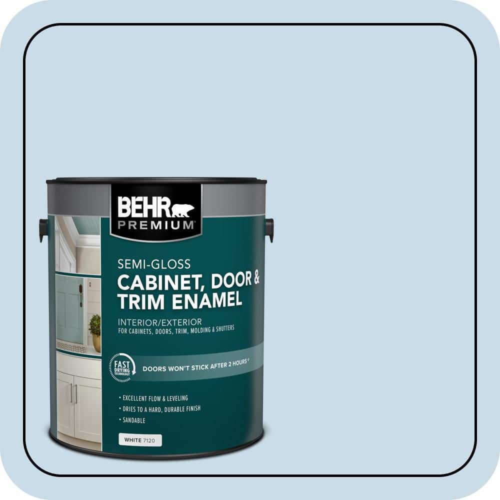 BEHR PREMIUM 1 gal. #M510-1 Blue Me Away Semi-Gloss Enamel Interior/Exterior Cabinet, Door & Trim Paint