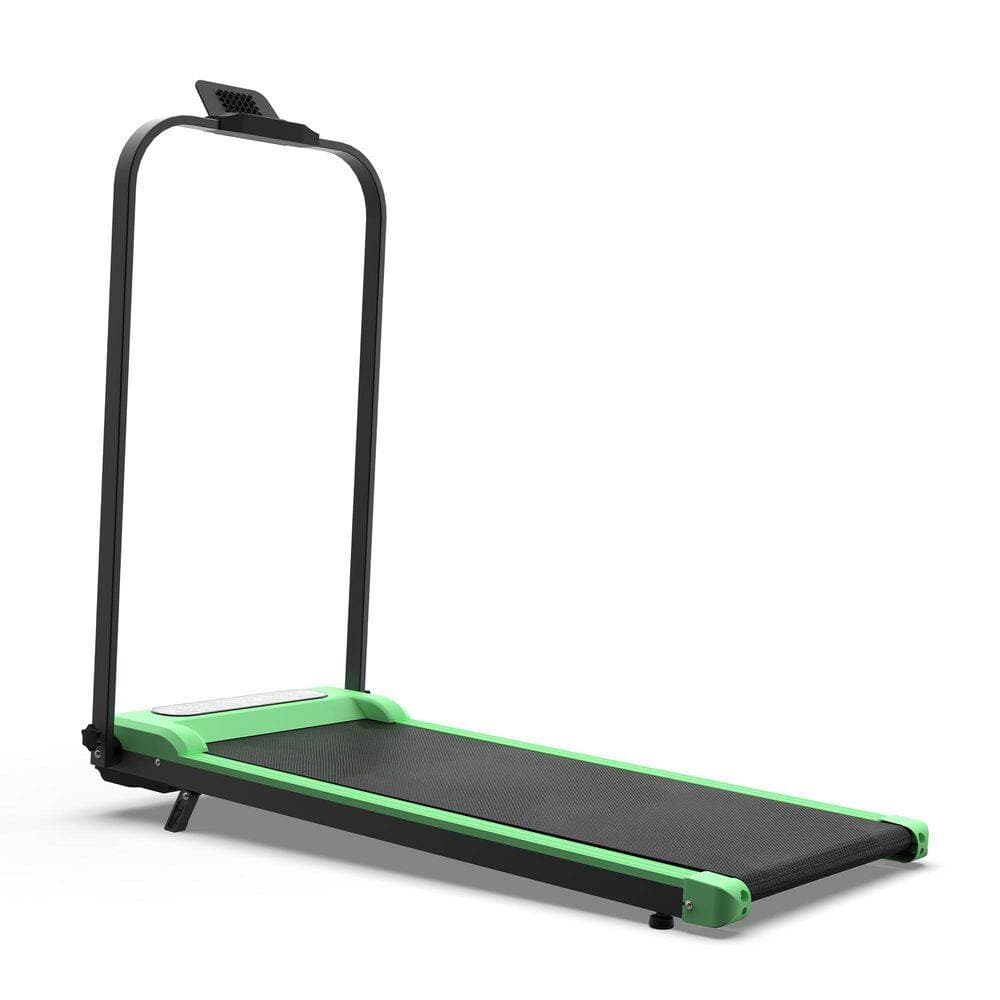 Tidoin 2 HP Black and Green Metal Folding Portable 2-in-1 Under Desk Electric Treadmill with LED Display and 300 lb. Capacity (1)