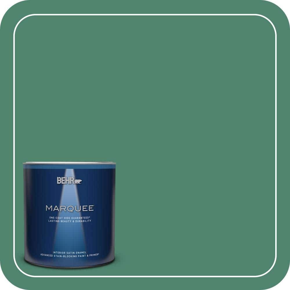 BEHR MARQUEE 1 qt. #480D-6 Billiard Room Satin Enamel Interior Paint & Primer
