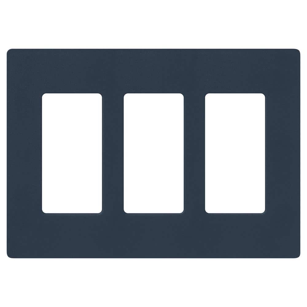 Lutron Claro 3 Gang Wall Plate for Decorator/Rocker Switches, Satin, Deep Sea (SC-3-DE) (1-Pack)