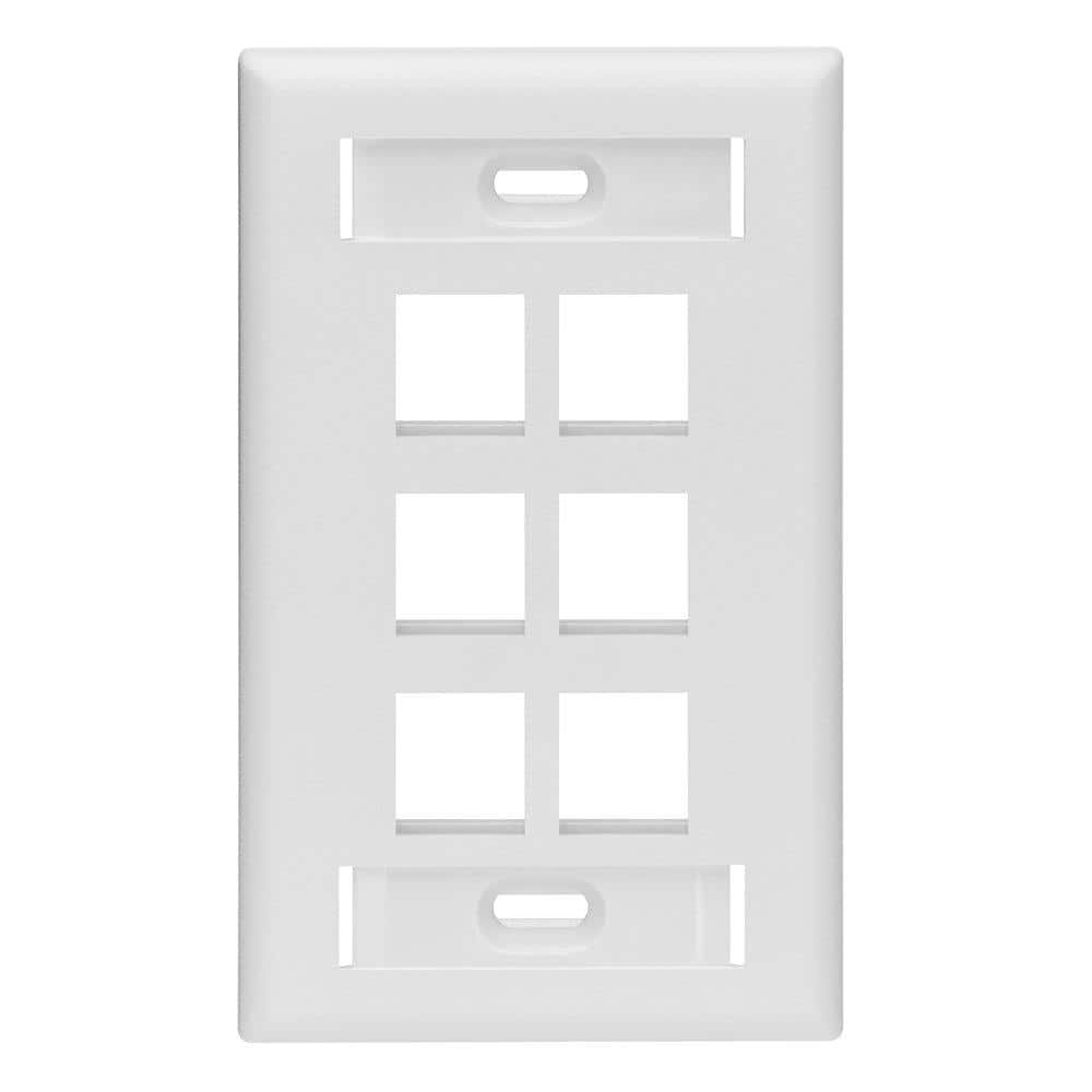 Leviton White 1-Gang Audio/Video Wall Plate (1-Pack) 42080-6WS (1)
