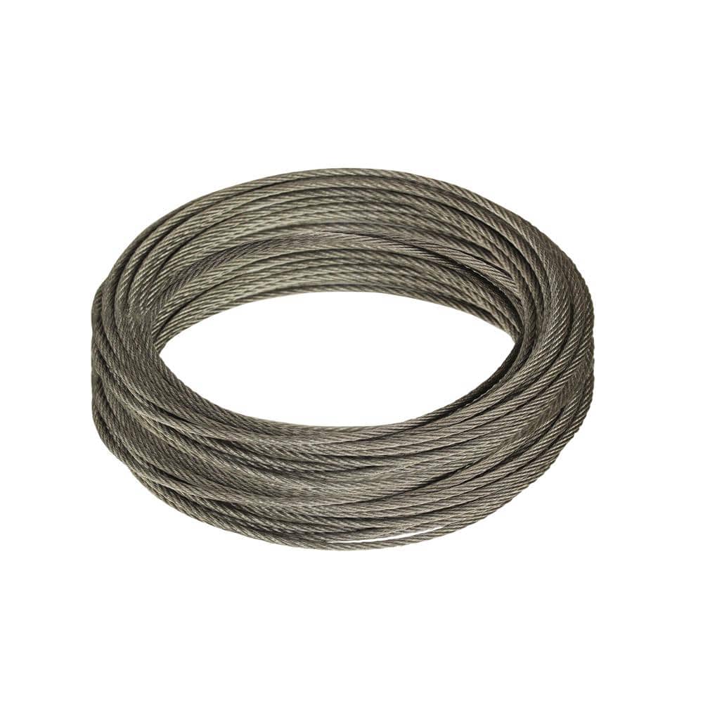 Everbilt 3/32 in. x 50 ft. Galvanized Steel Uncoated Wire Rope