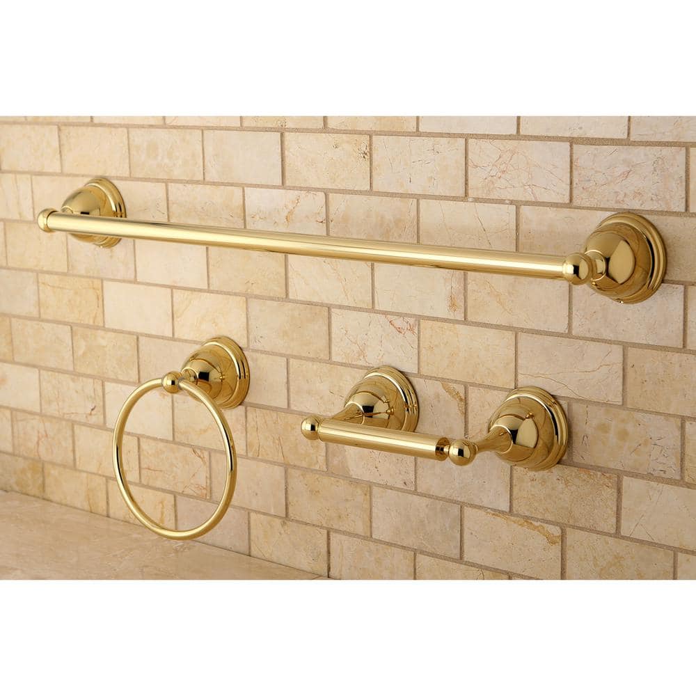 Kingston Brass Traditional 3-Piece Bath Hardware Set in Polished Brass (3)