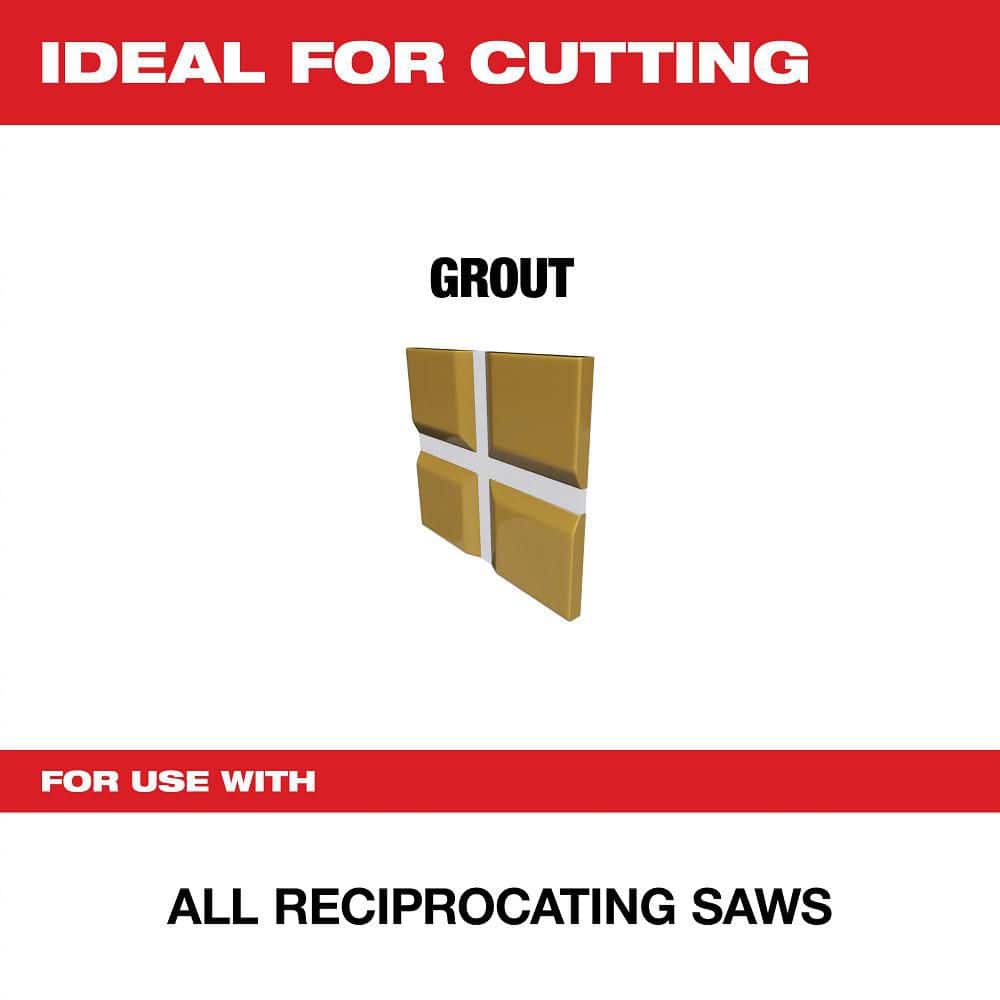 Milwaukee 5 in. Grout Rake Reciprocating Saw Blade (2)